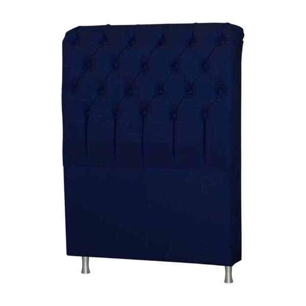Cabeceira Box Queen 160cm Domus Veludo Azul Escuro Bnn Decor