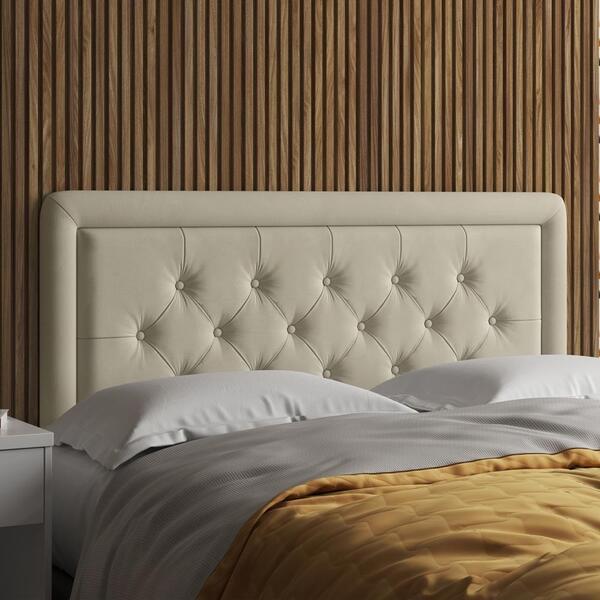 Cabeceira Box Queen 1.6 Estofada Mitchell Bege