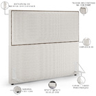 Cabeceira Box Queen Com Tachas 160 Cm Vicenza L02 Bouclê Cru