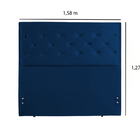 Cabeceira Box Queen Estofada Azul 1,58m Berdan