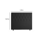 Cabeceira Box Queen Estofada Preto 1,58m Jasny