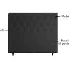 Cabeceira Box Queen Estofada Preto 1,58m Jasny