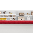 Cabeceira Box Queen Isis Branco Com Capitonê Vermelho