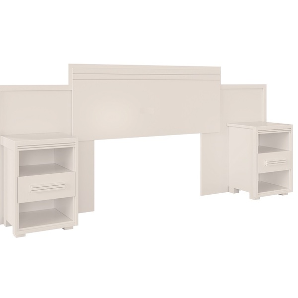 Cabeceira Box Regulável Dinamarca 100% Mdf Com Gavetas Fenix