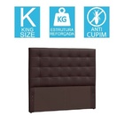 Cabeceira Box Shop Clean King 1,95m Em Corino Marrom