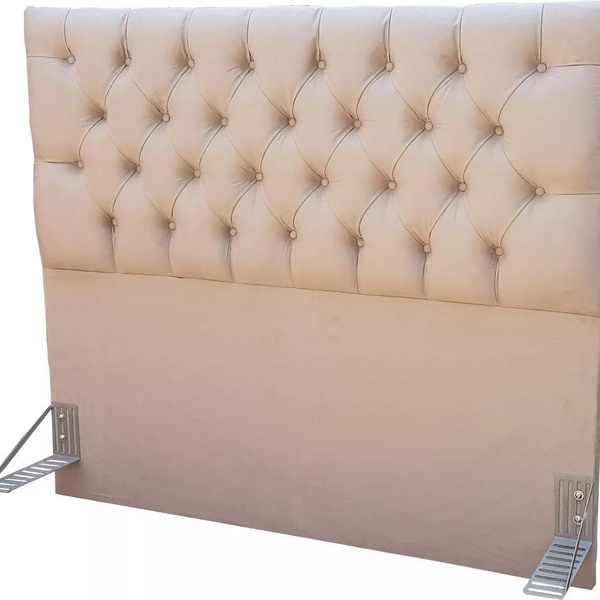 Cabeceira Box Shop Paris Casal 1,40m Em Suede Bege