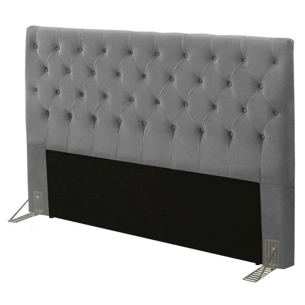Cabeceira Box Shop Paris Casal 1,40m Em Suede Cinza