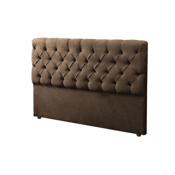 Cabeceira Box Shop Paris Casal 1,40m Em Suede Marrom