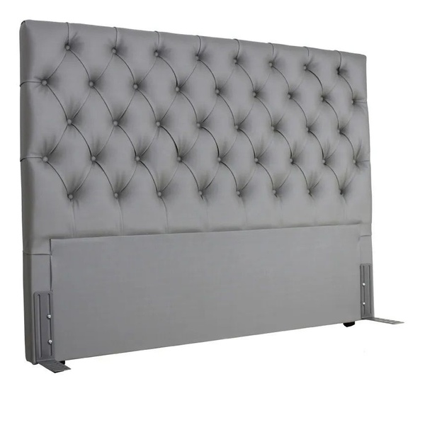 Cabeceira Box Shop Paris King 1,95m Em Corino Cinza