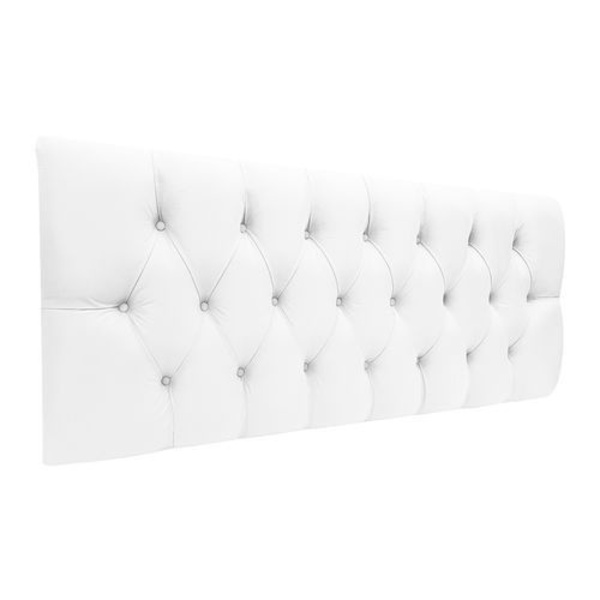 Cabeceira Box Shop Paris King 1,95m Painel Em Corino Branco
