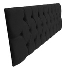 Cabeceira Box Shop Paris King 1,95m Painel Em Suede Preto