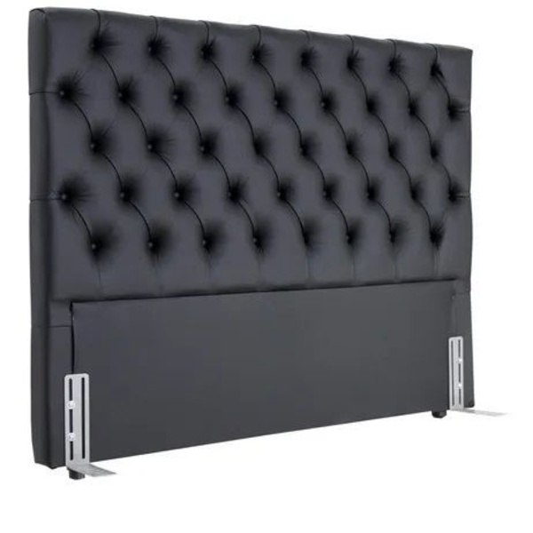 Cabeceira Box Shop Paris Queen 1,60m Em Corino Preto