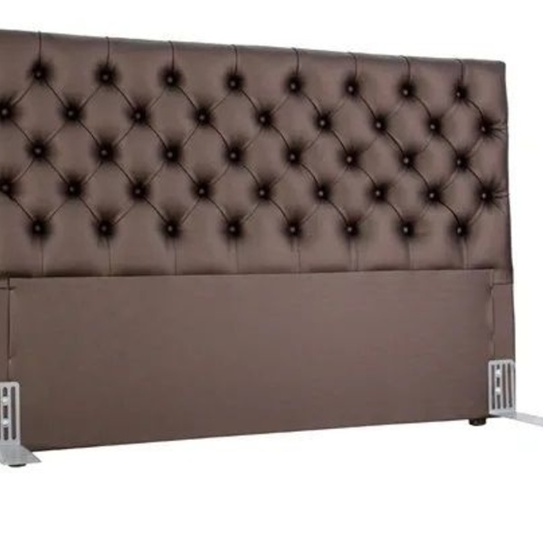 Cabeceira Box Shop Paris Queen 1,60m Em Couro Sintético Marrom
