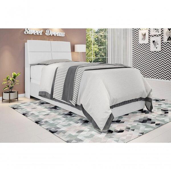 Cabeceira Box Solteiro 0,88 Branco Com Painel Class Branco