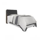 Cabeceira Box Solteiro 0,88 Chocolate Com Capitonê Preto