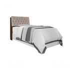 Cabeceira Box Solteiro 0,88 Isis Malbec Com Capitonê Bege