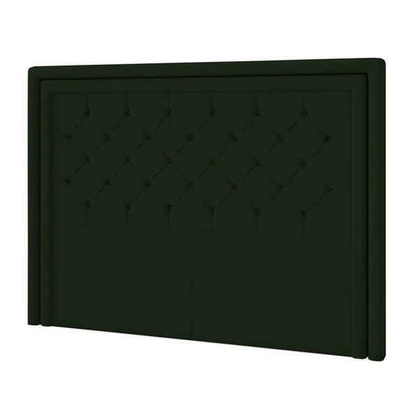 Cabeceira Box Solteiro 114cm Padova Veludo Verde Tana Decor