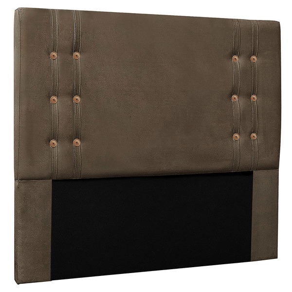 Cabeceira Box Solteiro 90 Cm Ravena Suede Marrom Claro - Next