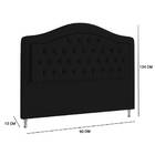 Cabeceira Box Solteiro 90cm Belize Veludo Preto Tana Decor