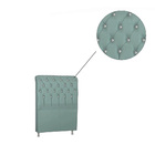 Cabeceira Box Solteiro 90cm Domus Com Strass Veludo Verde Cla