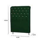 Cabeceira Box Solteiro 90cm Domus Com Strass Veludo Verde Esc