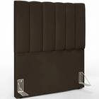 Cabeceira Box Solteiro Carrara - 90 Cm - Suede Marrom