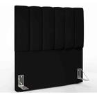 Cabeceira Box Solteiro Carrara - 90cm - Suede Preto