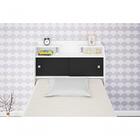 Cabeceira Box Solteiro Elisa Flex Branco Preto Framar