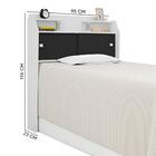 Cabeceira Box Solteiro Elisa Flex Branco Preto Framar