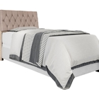 Cabeceira Box Solteiro Isis Amarula Com Capitonê Bege