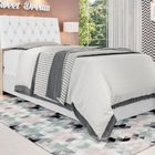 Cabeceira Box Solteiro Isis Amarula Com Capitonê Branco