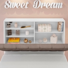 Cabeceira Box Solteiro Isis Branco Com Capitonê Bege Escuro