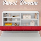 Cabeceira Box Solteiro Isis Branco Com Capitonê Vermelho