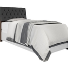 Cabeceira Box Solteiro Isis Chocolate Com Capitonê Preto