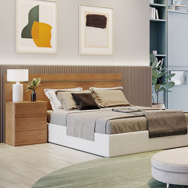 Cabeceira Box Solteiro Logan Com 1 Mesa De Cabeceira Clic Móv