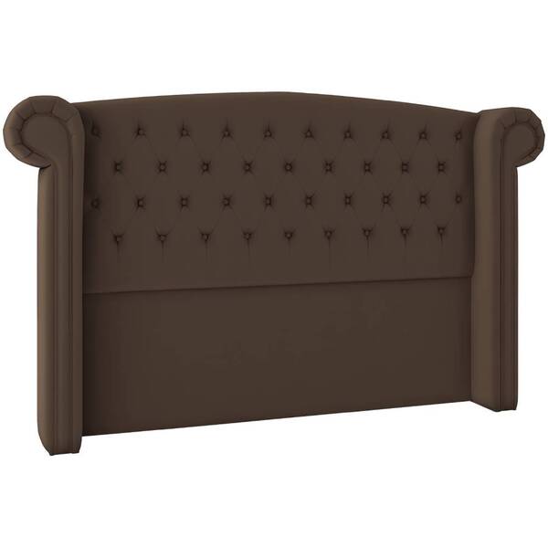 Cabeceira Box Valência Solteiro 126cm Veludo Marrom Tana Decor