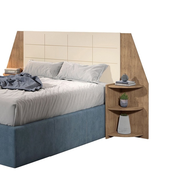 Cabeceira Bréscia Casal 1,40 - Amêndoa/ Off White