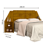 Cabeceira Bréscia Para Box Casal Com 2 Criados Em Mdf - Carva