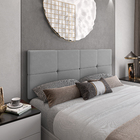 Cabeceira Bruna 160cm Estofada Suede Cinza Para Cama Queen Si