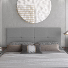 Cabeceira Bruna 160cm Estofada Suede Cinza Para Cama Queen Si