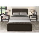 Cabeceira Calçadeira Baú 138 Cm Vitória Suede Marrom Escuro