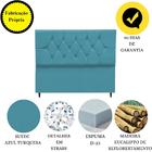 Cabeceira Cama  Box Queen 160 Cm Geovana Suede Azul Turquesa