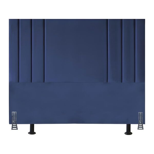 Cabeceira Cama Box 100 Cm Suede Solteiro Frame Estofada Azul