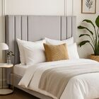 Cabeceira Cama Box 100 Cm Suede Solteiro Frame Estofada Cinza