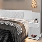 Cabeceira Cama Box Ajustável Branco Com Capitonê Corino Branc