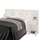 Cabeceira Cama Box Ajustável Com Mesas Laterais Branco Bruna