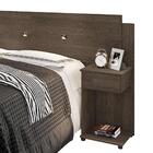 Cabeceira Cama Box Ajustável Com Mesas Laterais Chocolate Bru