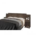 Cabeceira Cama Box Ajustável Com Mesas Laterais Chocolate Bru