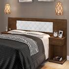 Cabeceira Cama Box Ajustável Malbec Com Capitonê Corino Branc