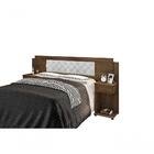 Cabeceira Cama Box Ajustável Malbec Com Capitonê Corino Branc